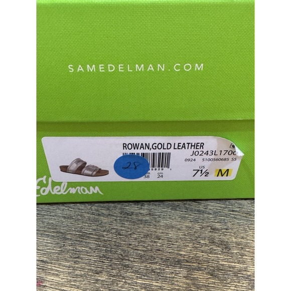 Sam Edelman Women's Rowan Slides Gold Leather Platform Size 7.5 - Picture 7 of 8